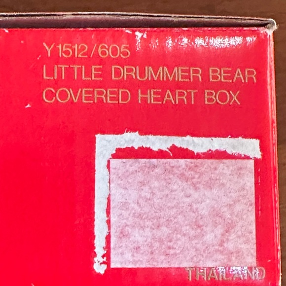 🎄VTG 1990s Christopher Stuart Little Drummer Bear Bone China Heart Trinket Dish - Picture 4 of 7